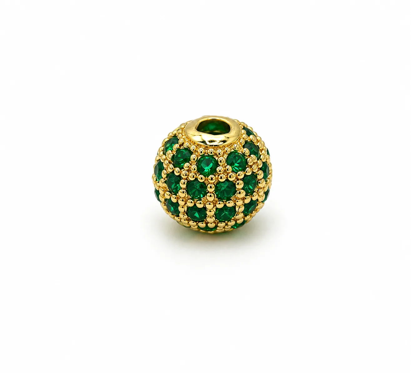 Bola De Fuego Esmeral 8mm · Herrajes · Beads Market Co