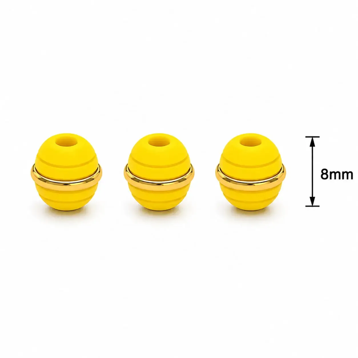 Neopreno Argollado Amarillo 8mm · Neoprenos · Beads Market Co