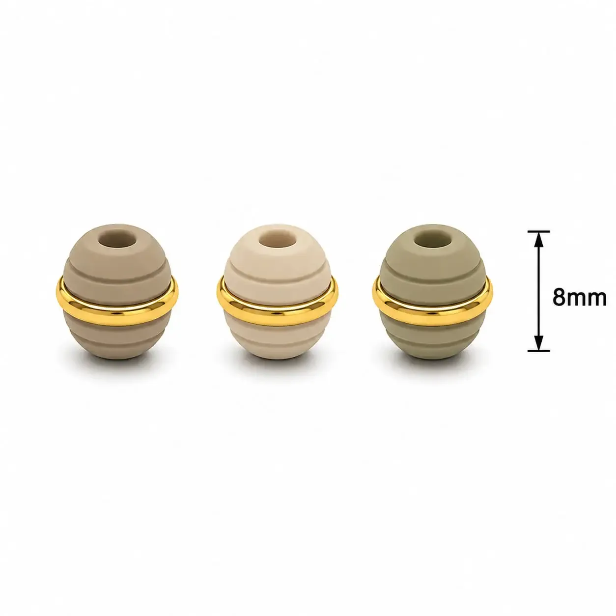 Neopreno Argollado Beige 8mm · Neoprenos · Beads Market Co