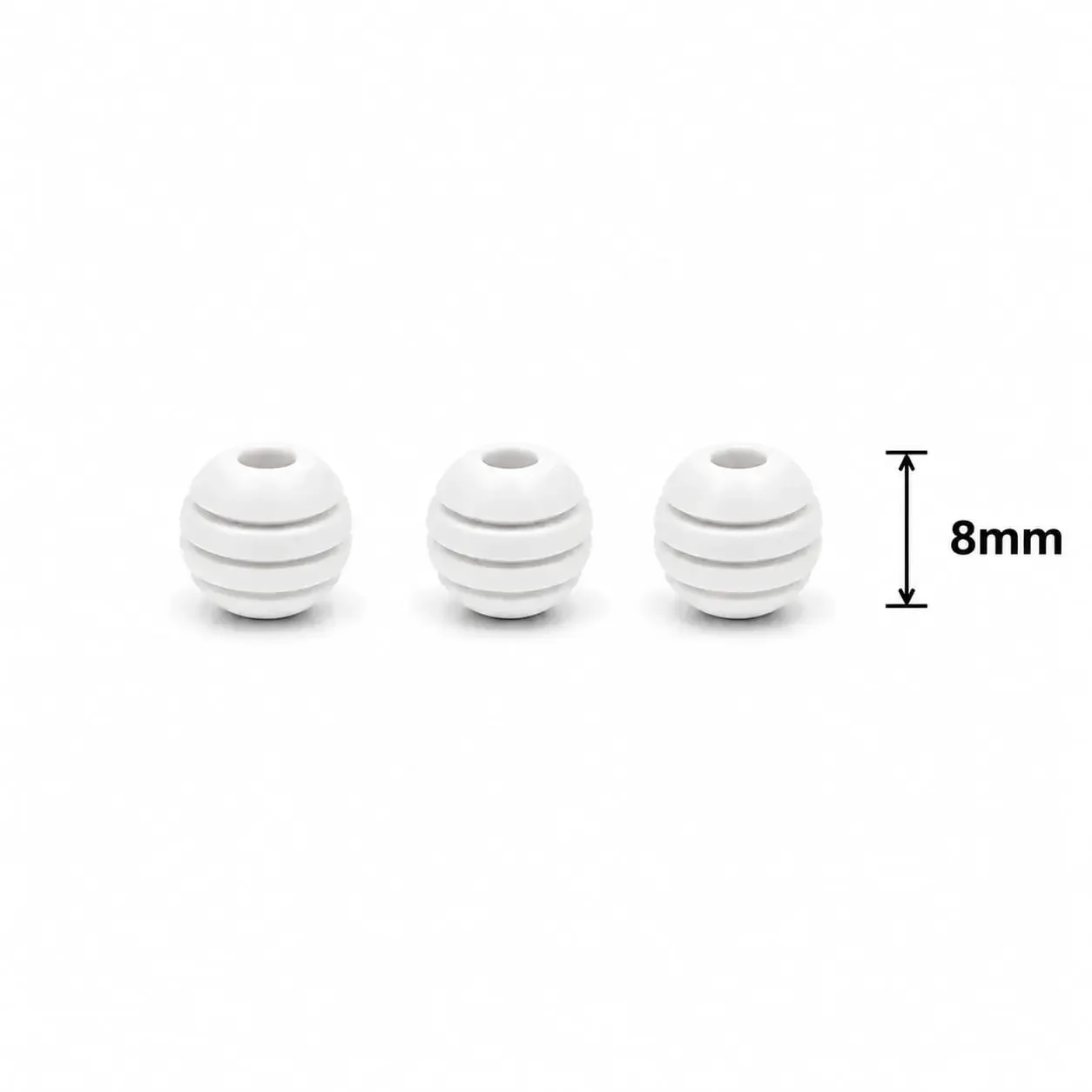 Neopreno Ranurado Blanco 8mm · Neoprenos · Beads Market Co