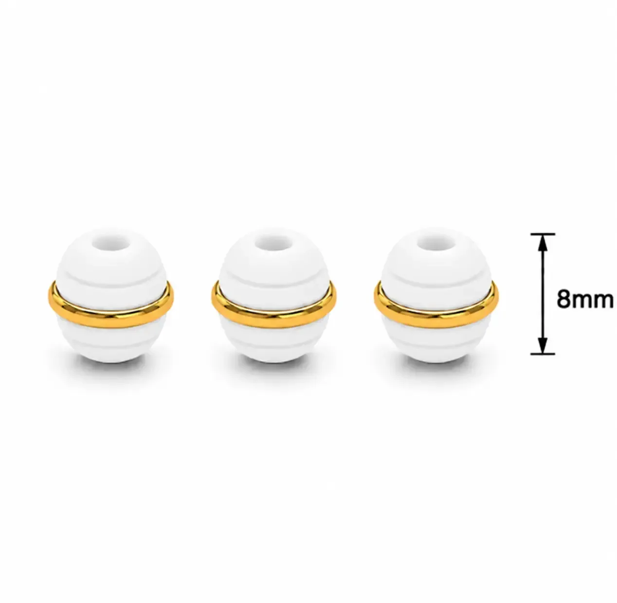 Neopreno Argollado Blanco 8mm · Neoprenos · Beads Market Co