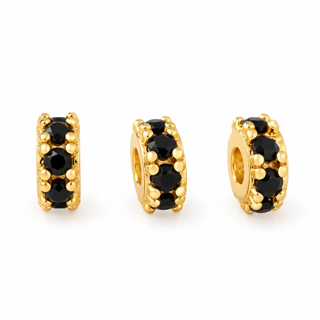 Rondel Negro 4mm (paquete x 3 unidades) · Herrajes · Beads Market Co