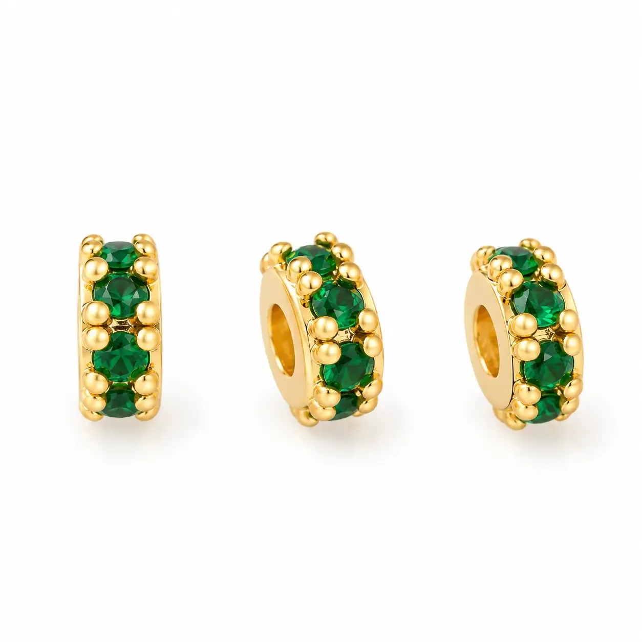 Rondel Verde 4mm (paquete x 3 unidades) · Herrajes · Beads Market Co