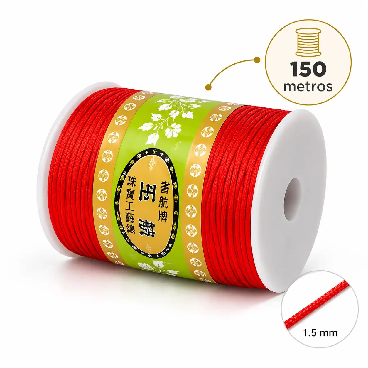 Hilo 1.5 mm Celular Rojo 150 Metros · Hilos · Beads Market Co