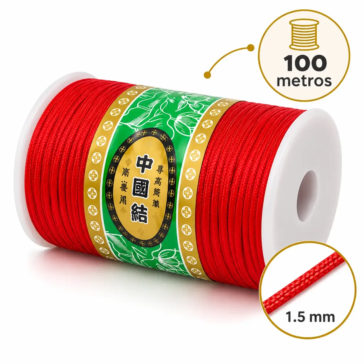 Hilo 1.5 mm Celular Rojo 100 Metros · Hilos · Beads Market Co